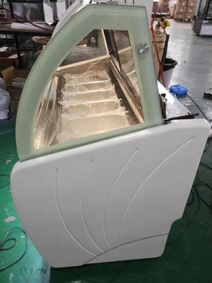 Commercial Double Row 10 Pans Ice Cream Display Freezer